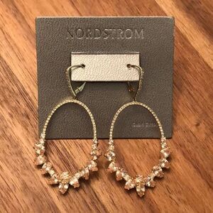 Nordstrom | CZ Statement Drop Earrings | Gold Tone | 2.25” Drop